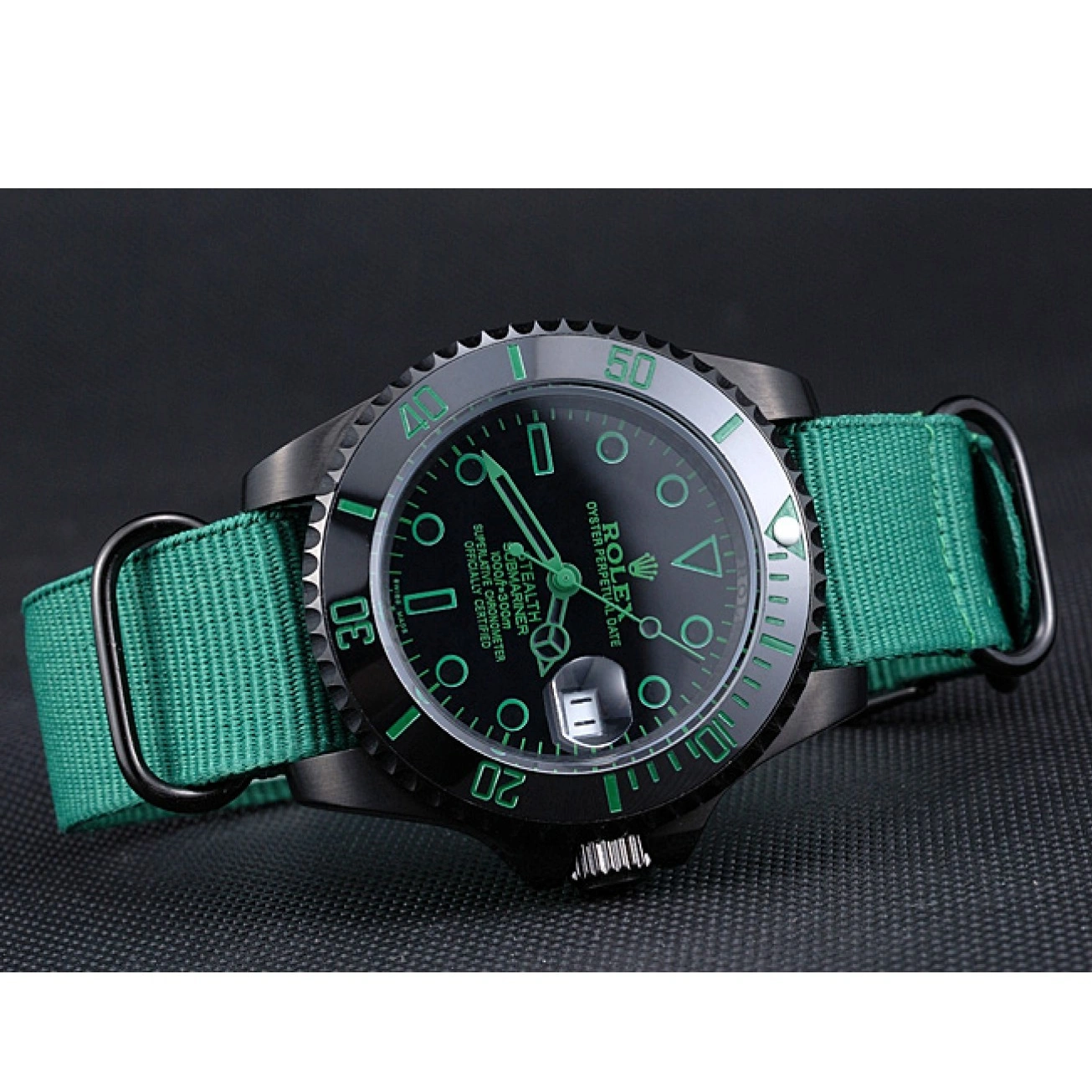 Aaa replica Nylon 622009 Submariner Strap Stealth Green Rolex 1029